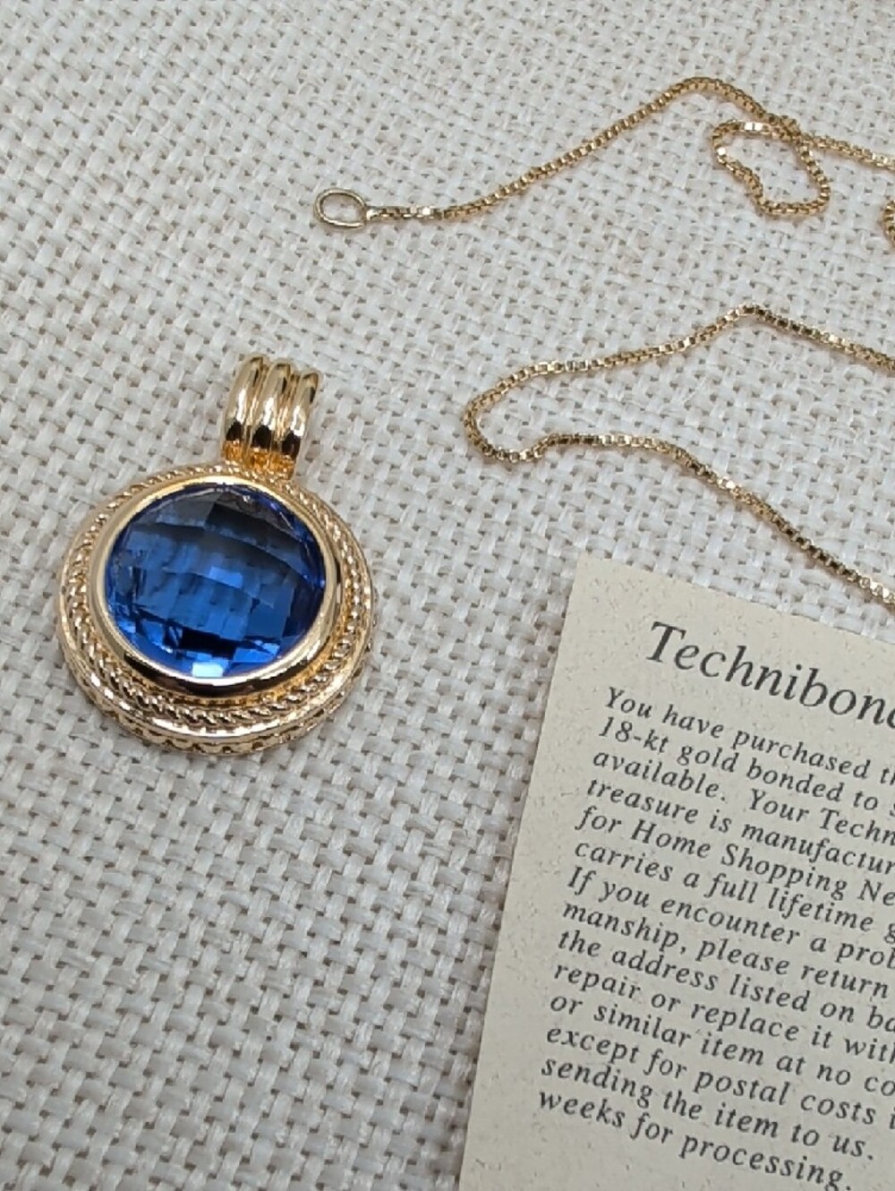 Technibond 18kt Gold Bonded 925 Sterling Tanzanite Etruscan Pendant 18" - Picture 9 of 17